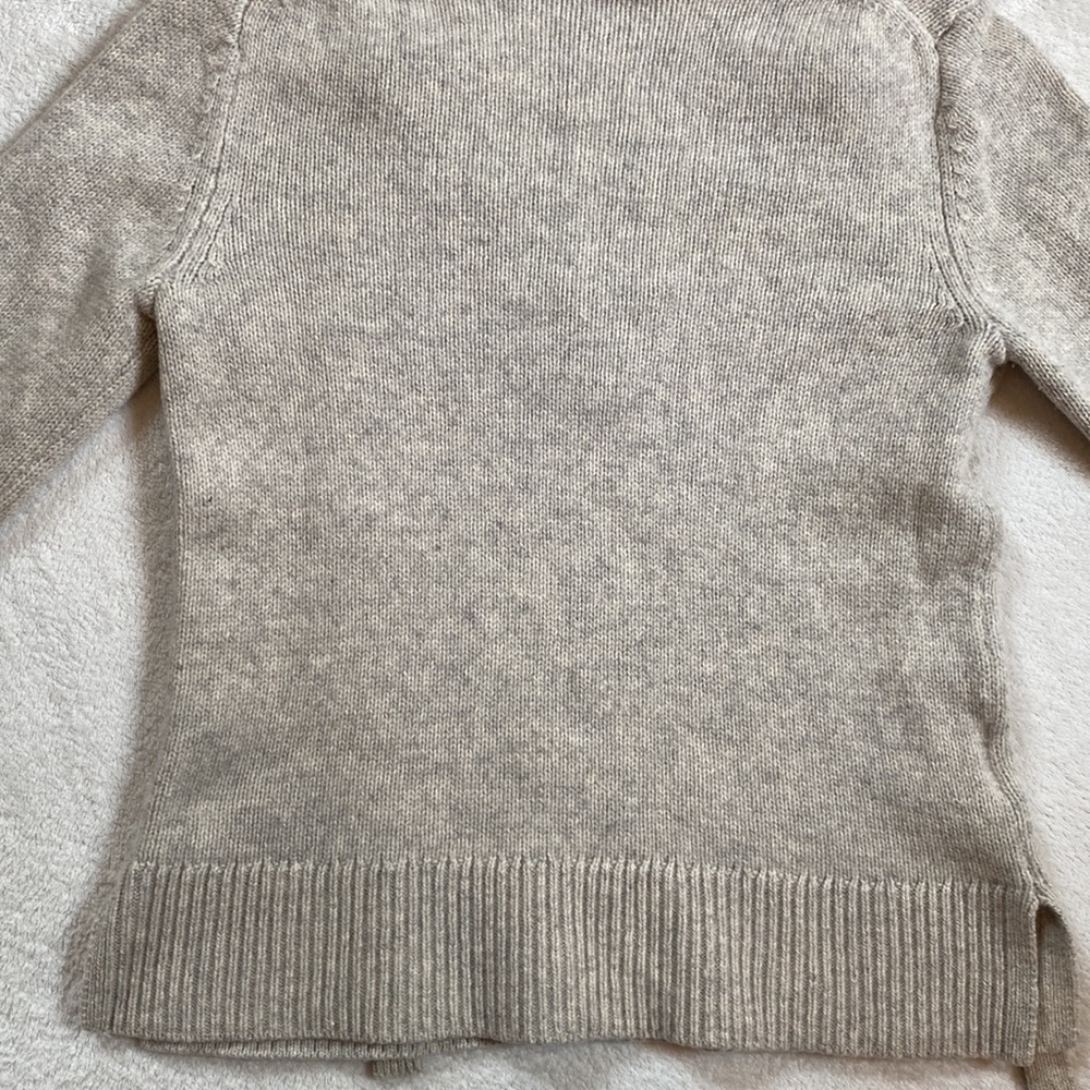 Ann Taylor soft wool/cashmere pale gray lace up sweater EUC Sz XS - Picture 8 of 8